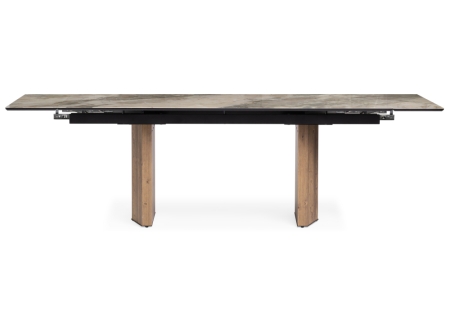 Стеклянный стол Монерон 200(260)х100х77 каталония, орех кантри