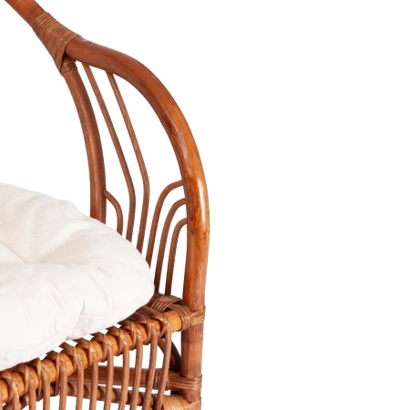 Террасный комплект NEW BOGOTA молочный, ткань и дерево и стекло, мягкое сиденье, с подлокотниками