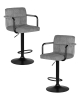 Набор 2 шт Стул барный KRUGER ARM BLACK, серый вельвет (LAR-E2041-25)