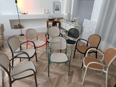 Кресло N-70 цвет коралловый с белой сеткой