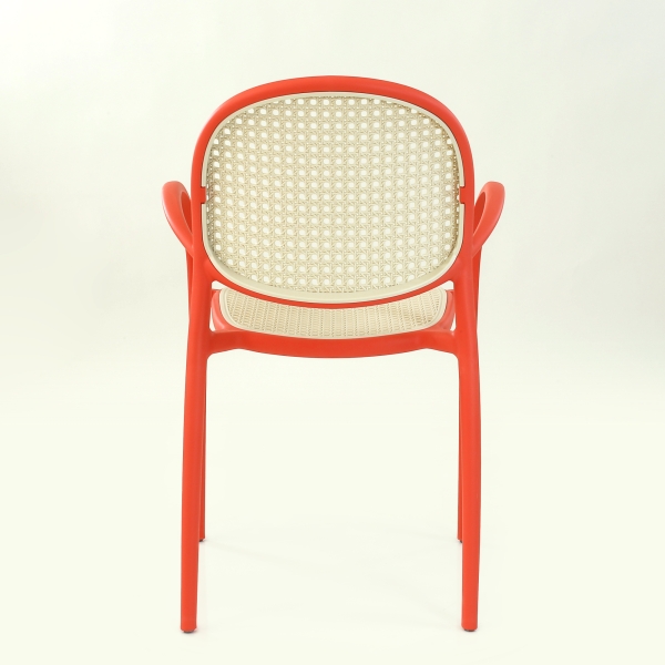Кресло N-70 цвет коралловый с белой сеткой