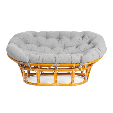 Диван MAMASAN/МАМАСАН 23/02 W, с подушкой, серый, светлое дерево