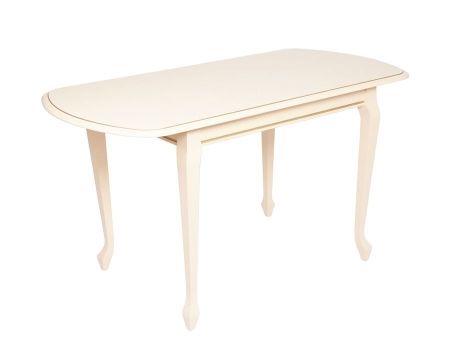 Стол "Прага 110" раздвижной 1100х700 тон 10 слоновая кость RAL 1015 + патина золото