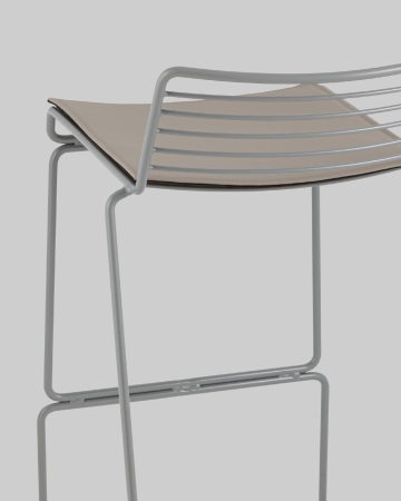 Стул полубарный Danny серый с подушкой