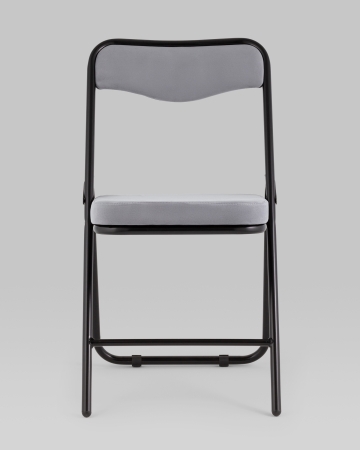 Складной стул Джонни велюр серый каркас черный матовый