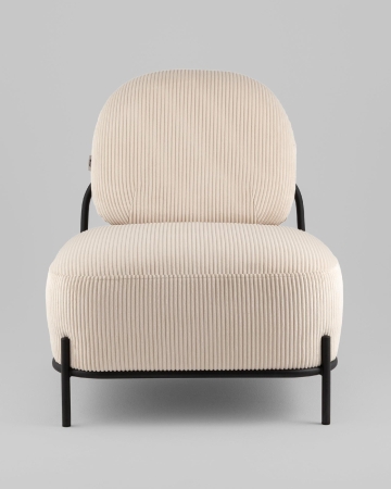 Кресло Стоун велюр рельефный молочный