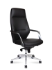 Кресло офисное Capital черный, экокожа и металл, мягкое сиденье, с подлокотниками