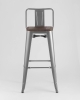 Стул барный TOLIX WOOD со спинкой серебристый матовый Стул барный TOLIX WOOD со спинкой серебристый матовый