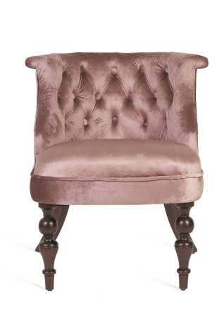 Деревянное кресло Бархат розовое с темными ножками