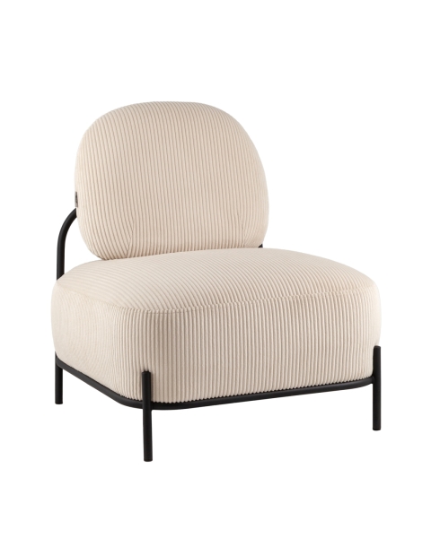 Кресло Стоун велюр рельефный молочный