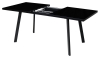 Стол ФИН 120 черный, стекло, черный каркас