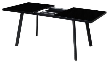 Стол ФИН 120 черный, стекло, черный каркас