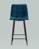 Стул полубарный Джанго велюр синий высота сиденья 60 см