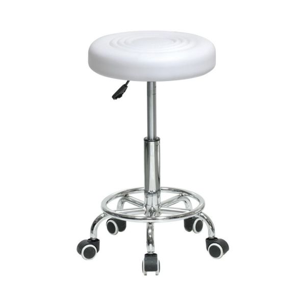 Табурет вращающийся Barneo N-127 Camp Roll, S5, PU белый