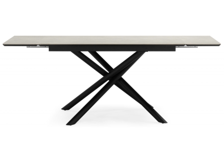 Керамический стол Мэриан 120(180)х80 carmen light grey, черный