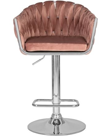 Стул барный MARCEL пудрово-розовый велюр MJ9-32