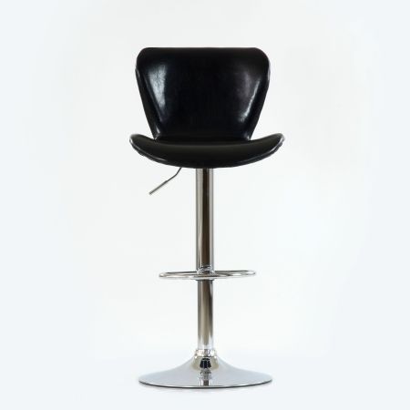 Барный стул Barneo N-87 Over, хром - SPU черный глянец