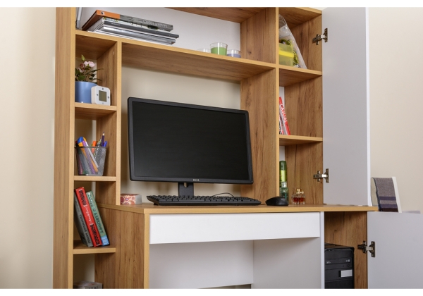 Стол Комфорт 12.71 дуб золотой натуральный, белая аляска