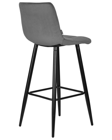 Стул барный NICOLE черные матовые ножки, темно-серый велюр 108-91
