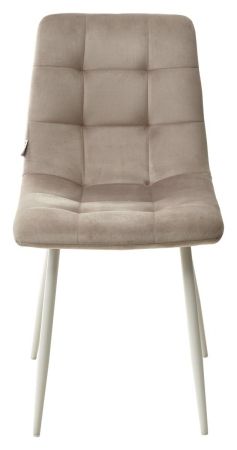 Стул CHILLI G108-10 светлый кварц, белый каркас, велюр