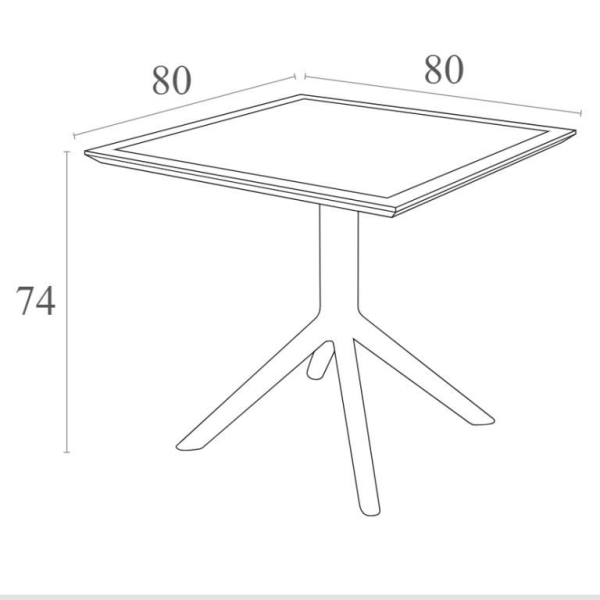 Стол пластиковый Sky Table 80 черный Стол пластиковый Sky Table 80 черный