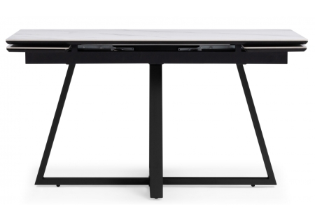 Керамический стол Памелла 120(180)х80 snow alpin, черный