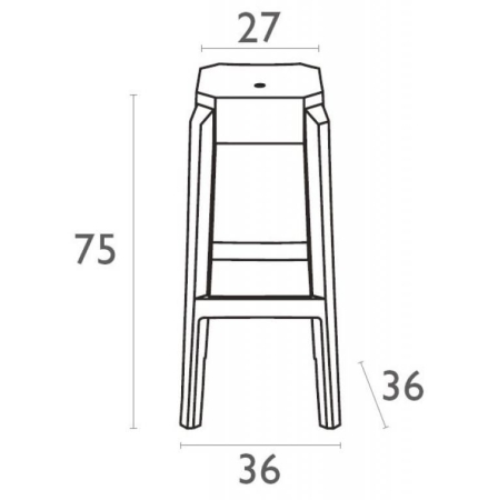 Табурет прозрачный барный Fox 75 янтарный