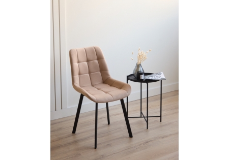Стул на металлокаркасе Челси П бежевый (zd 210) / черный