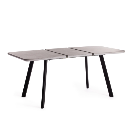 Стол обеденный NELSON МДФ, ЛДСП, металл, 128-170х80х75 см, бетон, черный