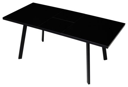 Стол ФИН 120 черный, стекло, черный каркас