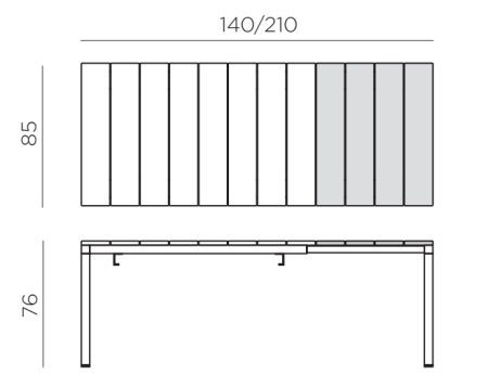 Стол пластиковый раздвижной Rio 140 Extensibile антрацит