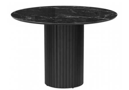 Стол стеклянный Гравент 110 черный мрамор, черная пленка, черный