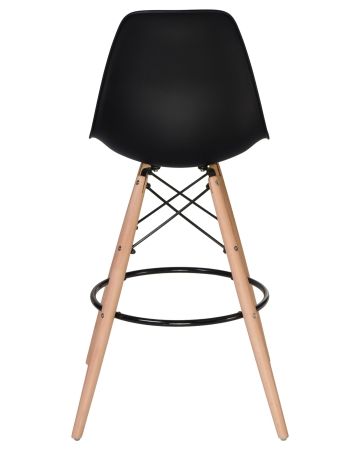 Стул барный DSW BAR ножки светлый бук сиденья черный B-03