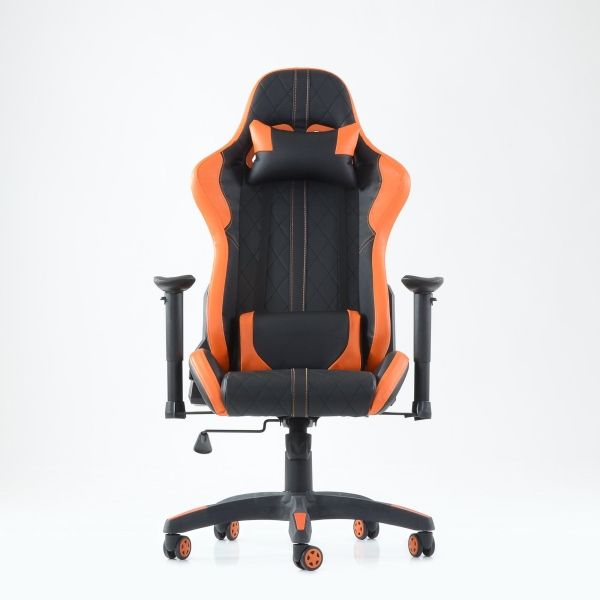 Игровое кресло K-52 черно-оранжевая экокожа