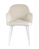 Стул Венера велюр кремовый ножки белые
