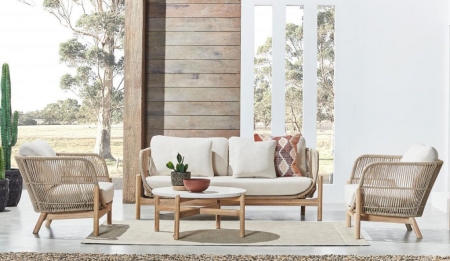 Комплект деревянной плетеной мебели Tagliamento Talara LOUNGE2 светлое дерево