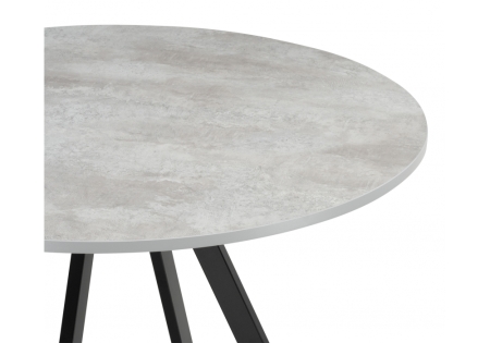 Стол деревянный Баргел 90х90х75 бетон, черный