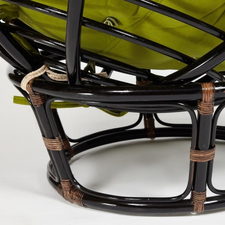 Кресло "PAPASAN" 23/01 W, с подушкой, античный черно-коричневый, флок олива 23