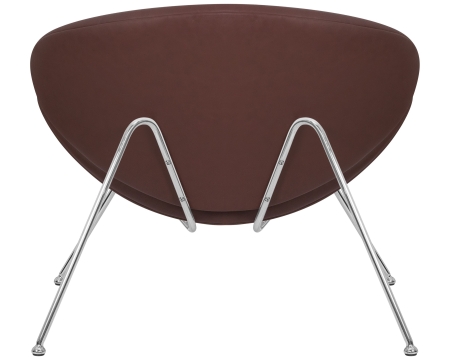 Кресло дизайнерское EMILY коричневый винил, хромированная сталь