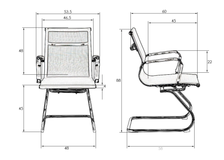 Набор 2 шт Офисное кресло для посетителей CODY MESH бежевый (22039)