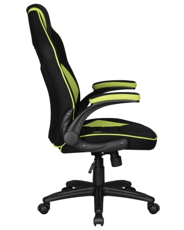 Кресло игровое RICK черно-зеленая ткань
