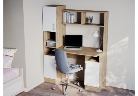 Компьютерный стол Эндо дуб вотан, белый