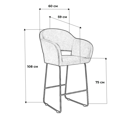 Кресло бар Oscar Желт/Линк золото