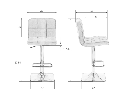 Набор 2 шт Стул барный DOMINIC, мокко велюр (MJ9-9)