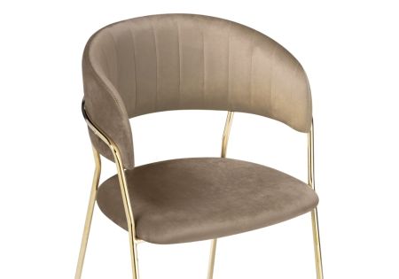 Стул на металлокаркасе Kamelia капучино, золотой