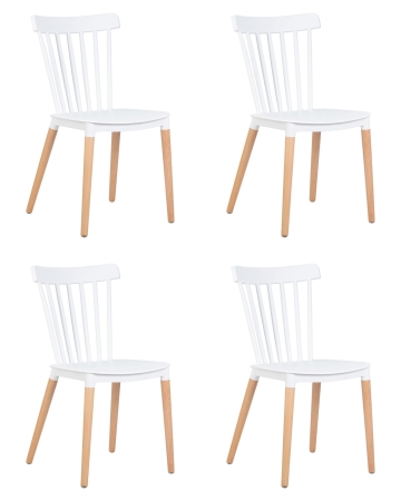 Набор 4 шт Стул обеденный THEO, ножки светлый бук белый (W-02)