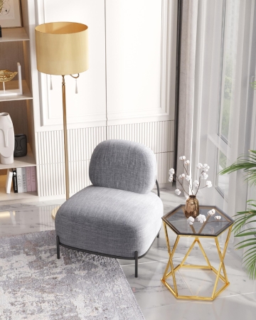 Кресло Стоун рогожка серый