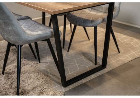 Стол деревянный Лота Лофт 120*25 мм дуб делано темный, матовый черный