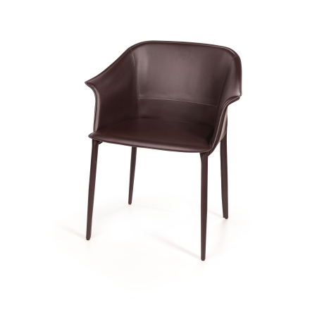 Стул с подлокотниками GIO кожа коричневый