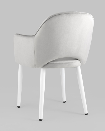 Стул Венера велюр серый ножки белые